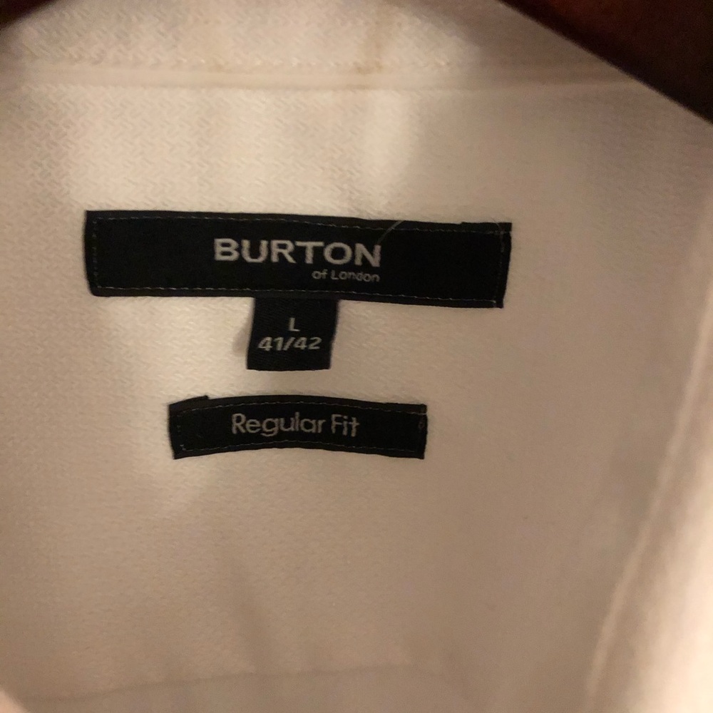 White collared Burtons London shirt